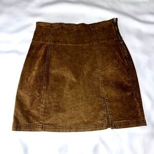 Free People Corduroy Mini Skirt, Size 10, Color Coffee (gently used)